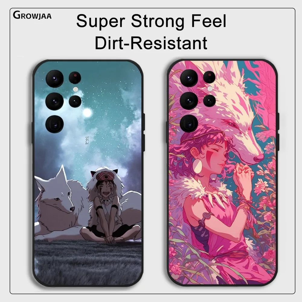 Anime P-Princess M-Mononoke Phone Case for Samsung Galaxy S24 Ultra S22 S23 Ultra S21 S20 5G Protective Silicone TPU Funda