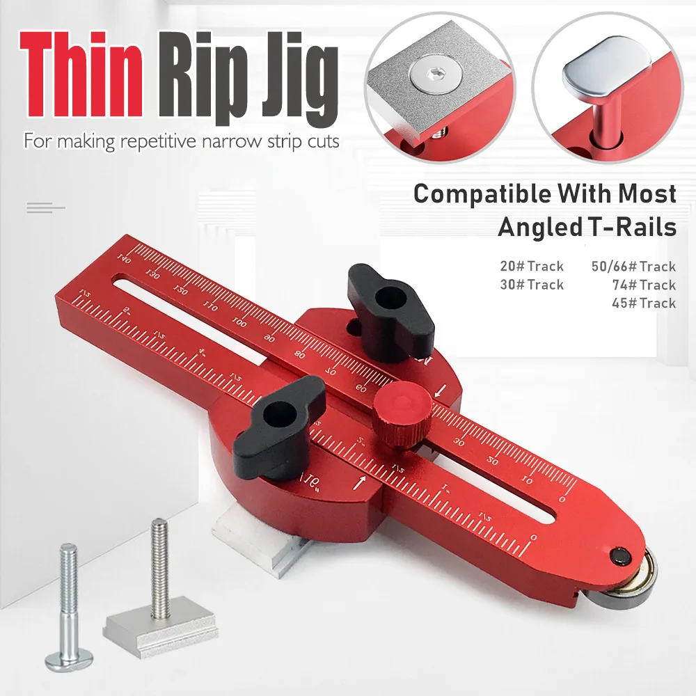 

Thin Rip Jig Table Saw Jig Guide For Making Repetitive Narrow Thin Strip Cuts Woodworking Tool Fast Thin Ripping Guide Toos
