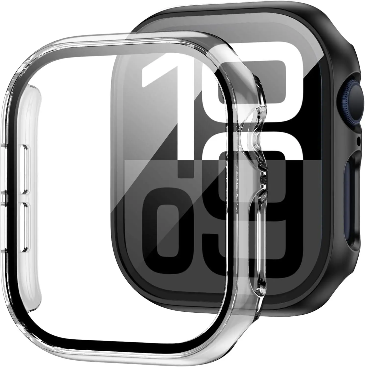 Vidrio + cubierta para funda de Apple Watch 46mm 44mm 40mm 45mm 41mm 42mm 38mm Protector de pantalla iwatch series 10 9 8 7 6 5 3 SE Accesorios