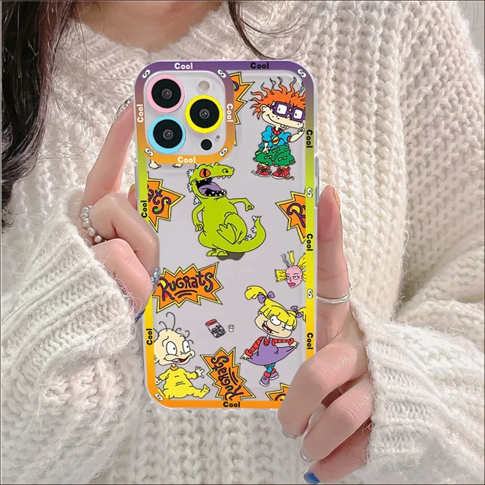 Cartoon-R-Rugrat-Anime Phone Case For iPhone 14 13 12 11 Pro Max Mini X Xs XR 6 7 8 Plus SE 2020 Transparent Case