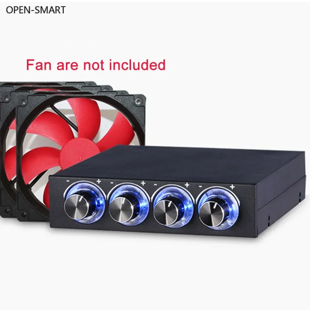 3.5 floppy bay Cooling System 3.5inch PC HDD 4 Channel Speed Fan Controller LED Controller Front Panel For Computer Fans