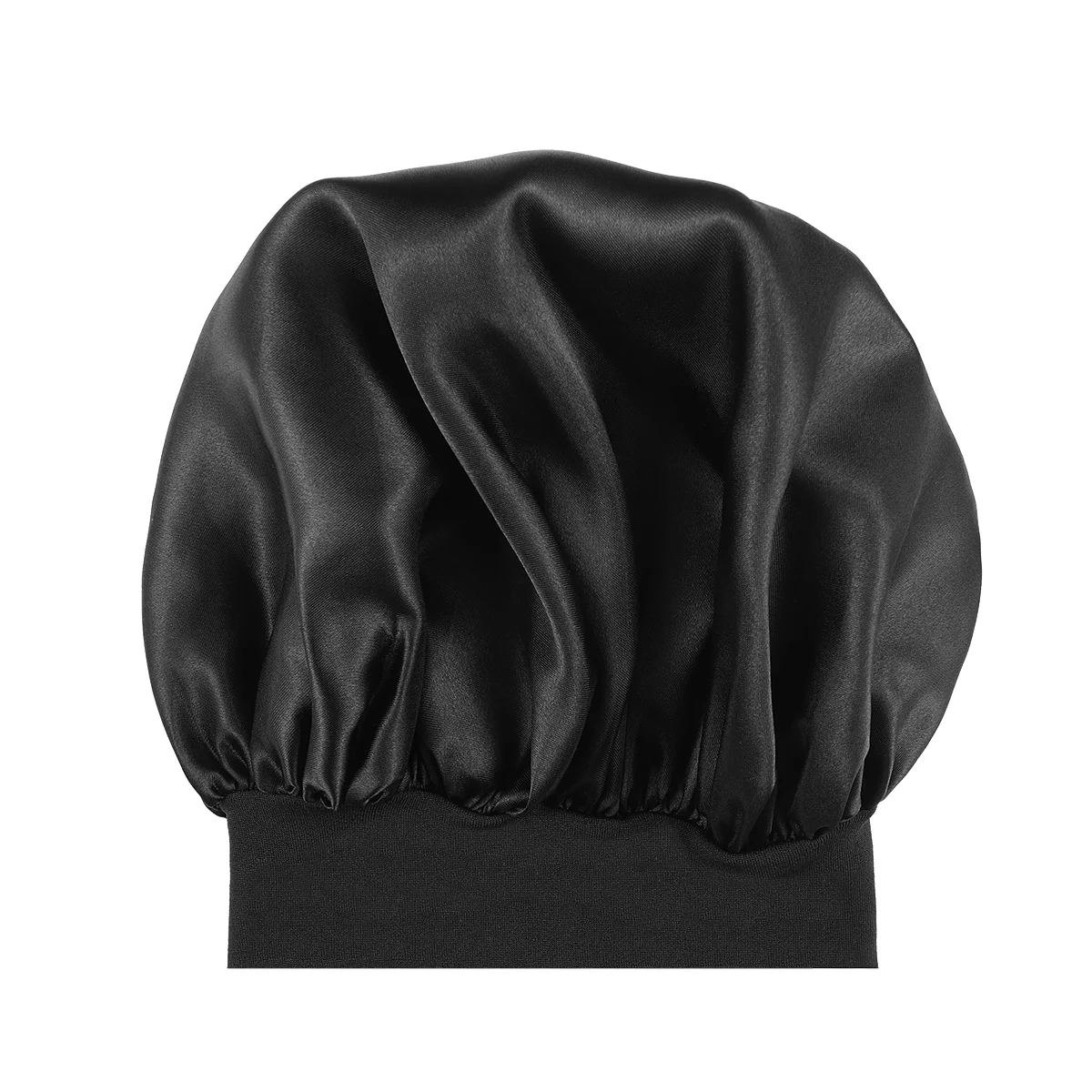 

Unisex Sleeping Hat Men Black Wide Side Cap High Resilience Hood Elastic Headband Skin-friendly Hair Neat