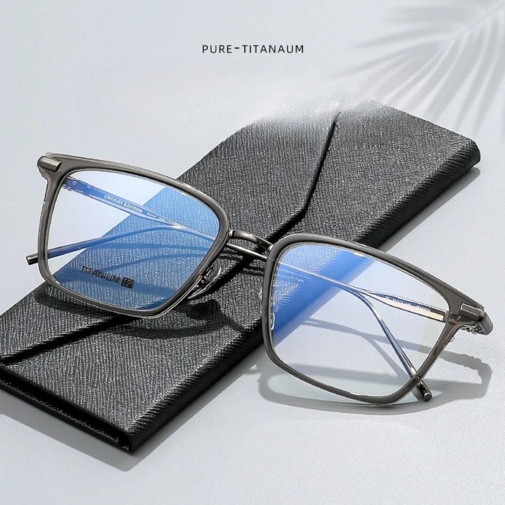 Pure titanium frame full titanium eyebrow frame myopia business glasses men's high-end frames can be equipped with prescriptions