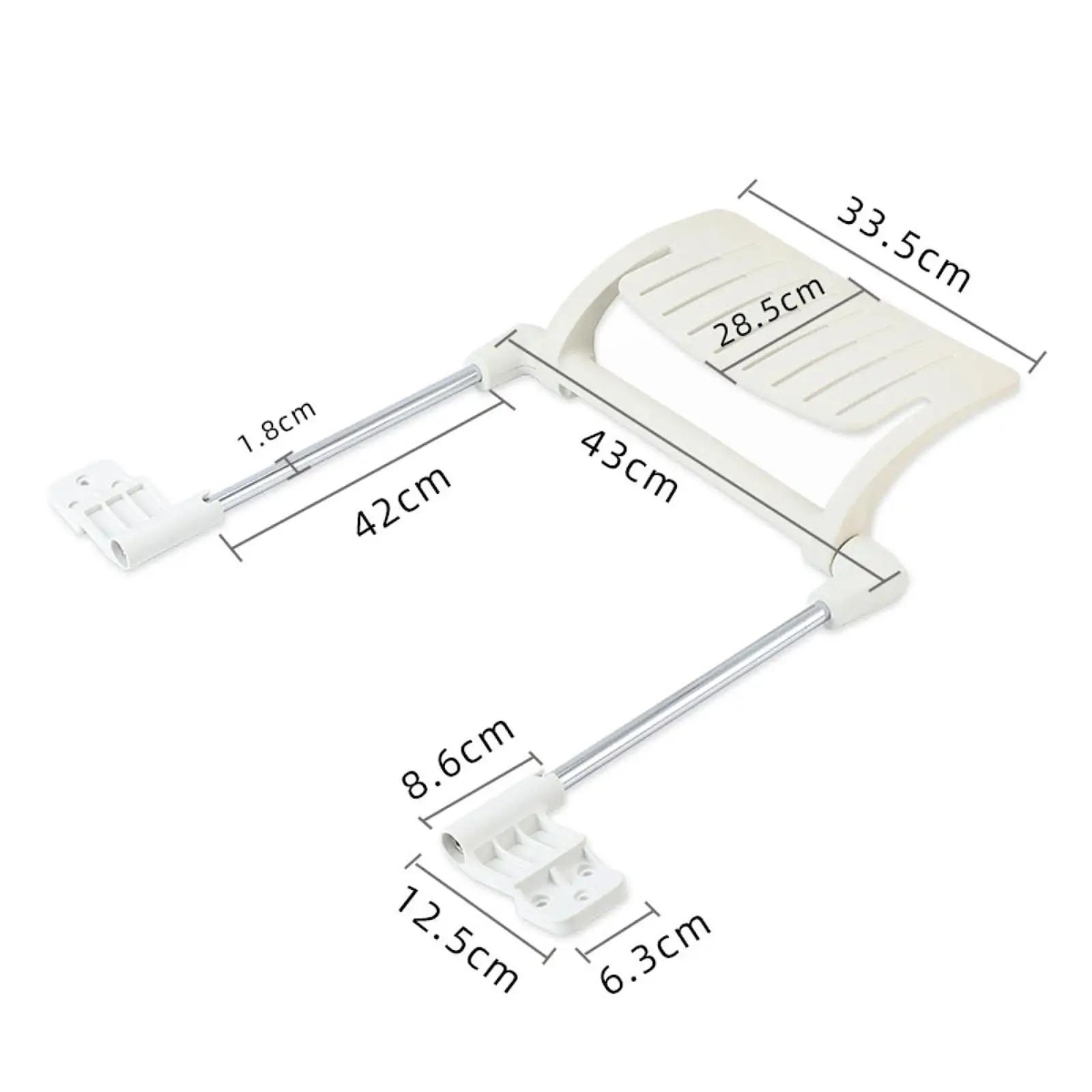 Footrest for Office Chair Adjustable Sliding PP Construction Easy Install Replacement for Task Mesh Swivel Chairs