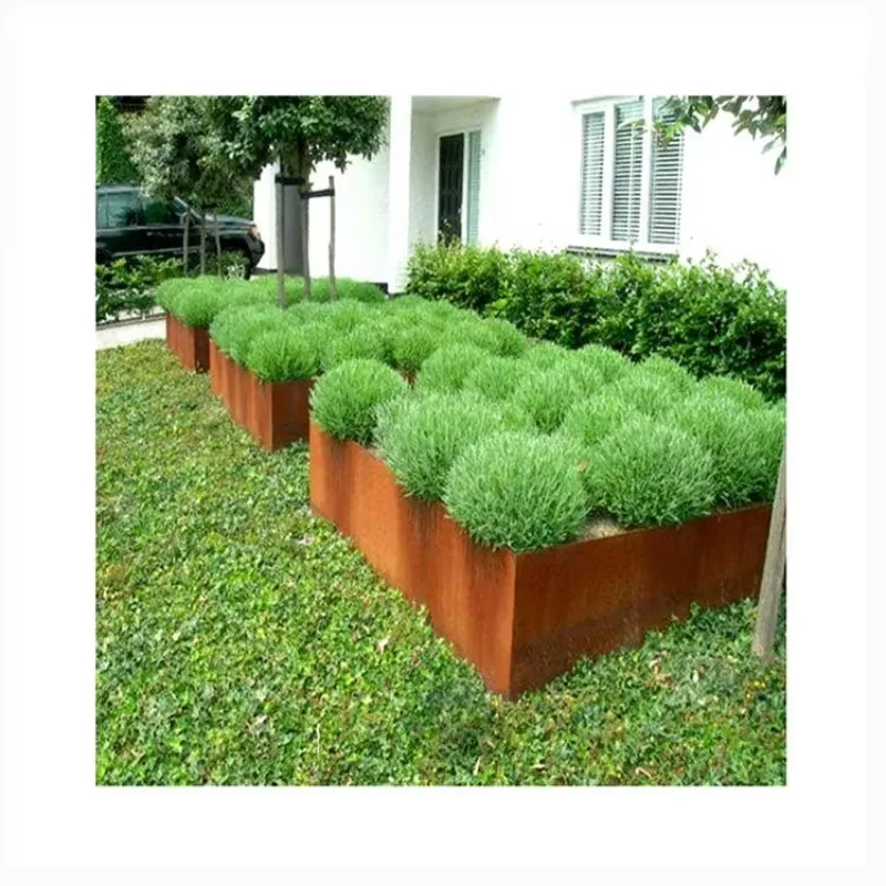 

Custom Corten Steel Flower Pot Large Vertical Planter Corten Steel Garden Edging Round Corten Steel Planter