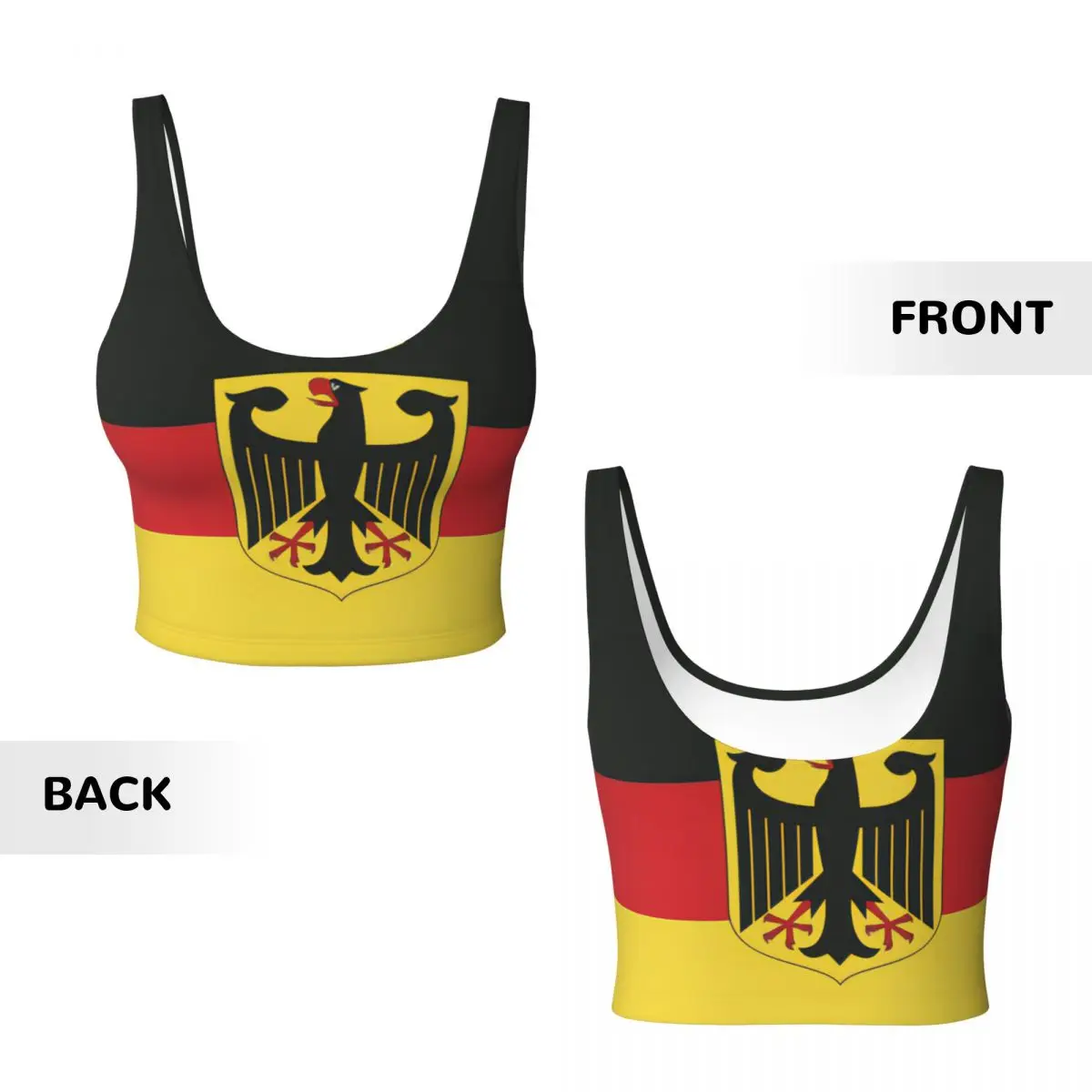 Rompi olahraga seksi Wanita Atasan Crop Lingerie olahraga pakaian jalanan Wanita bendera Jerman kustom