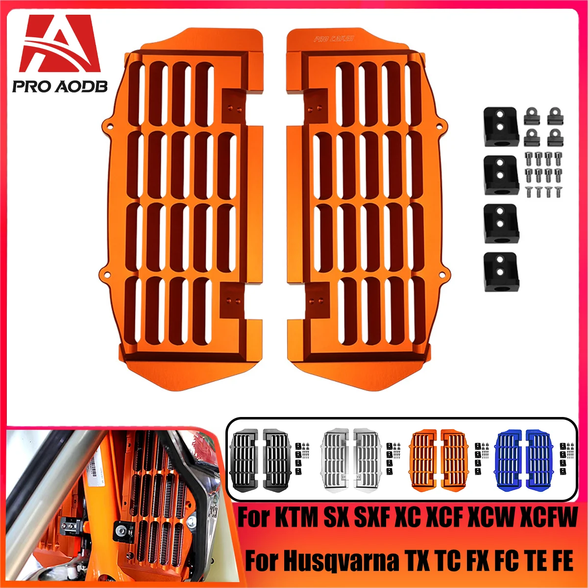 

Radiator Guard Grill Protector Cover For KTM XCW XCFW EXC EXC-F XC XCF SX SXF TPI Six Days 125 150 200 250 300 350 400 450 500