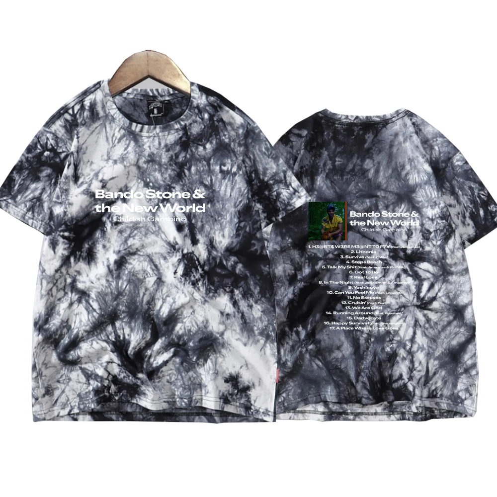 Childish Gambino Bando Stone and The New World 2024 Tie Dye Shirts Fans Gift Shirt Harajuku Summer Tee Tops Unisex Oversized