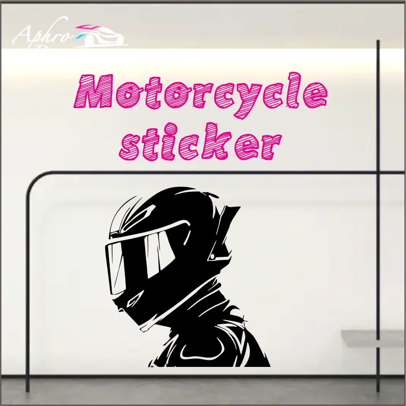 Motorcycle Helmets Personalized Name Vinyl Wall Stickers Motocross Bike Helmet Decals Kids Room Wall Art Decor Stickers