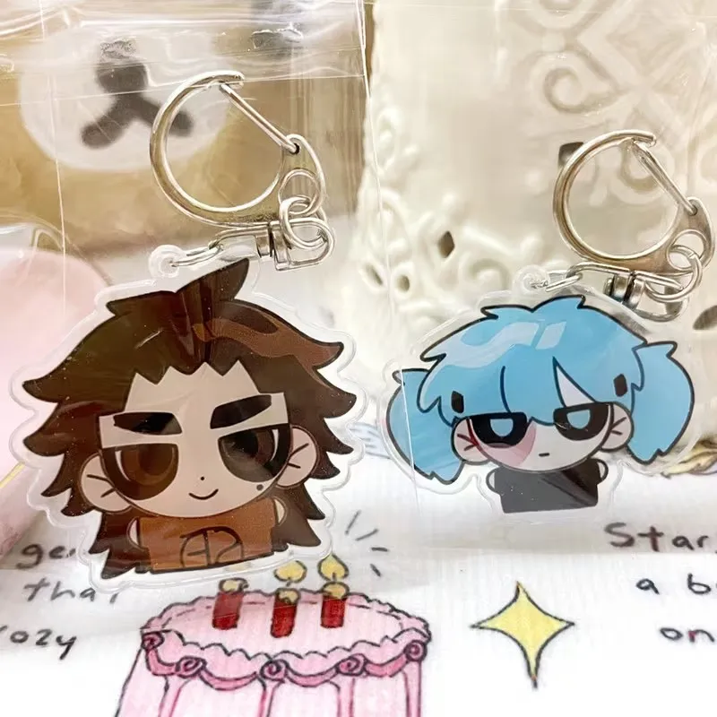 Horror Games Chibi Art Keychain Accessories Bag Charm Larry Johnson Sal Fisher Keyrings Jewelry Fans Friends Gifts