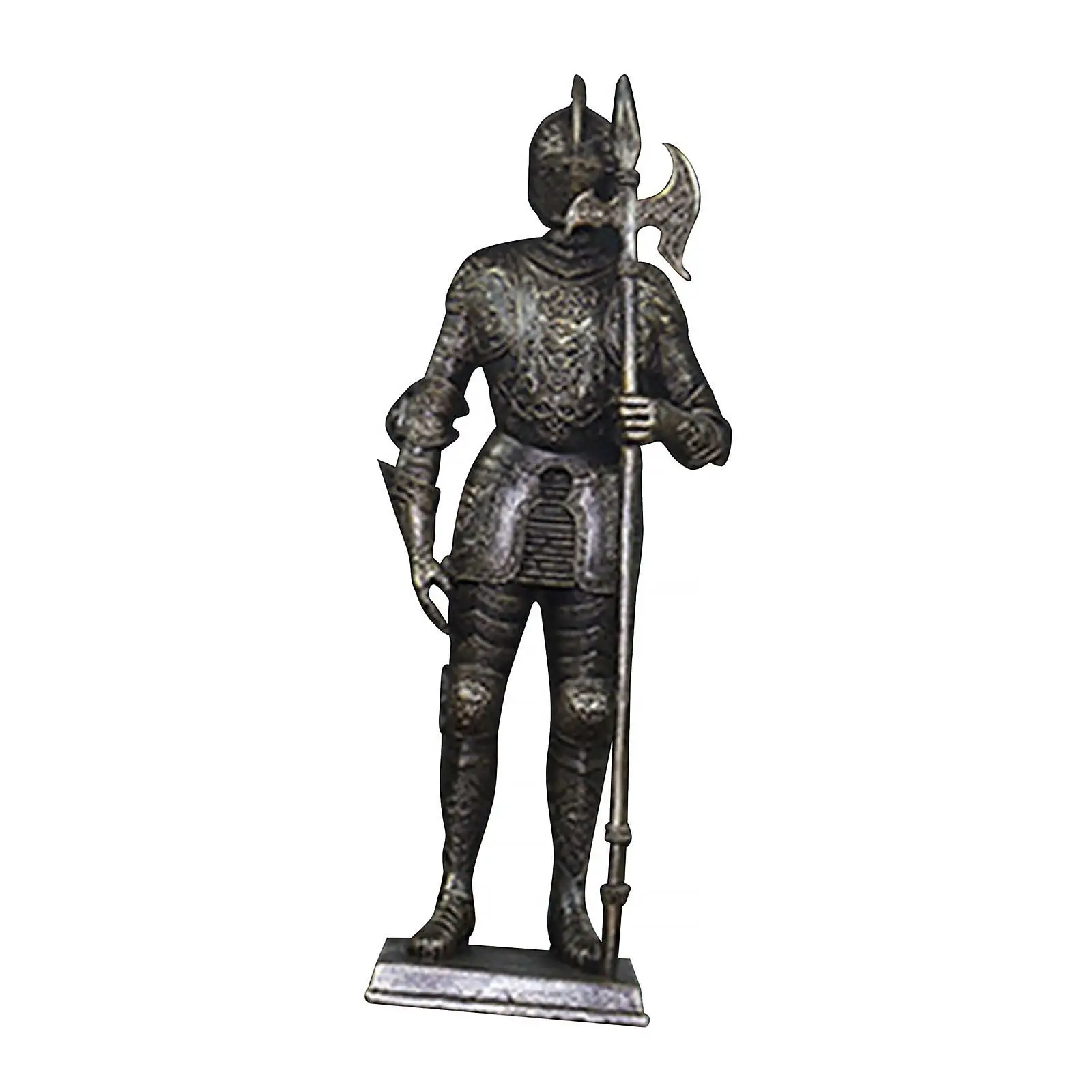 Knight Figure Statue Resin Vintage Decorative Art Craft Desktop Ornament for Home Office Shelf Entrance Bedroom Decor