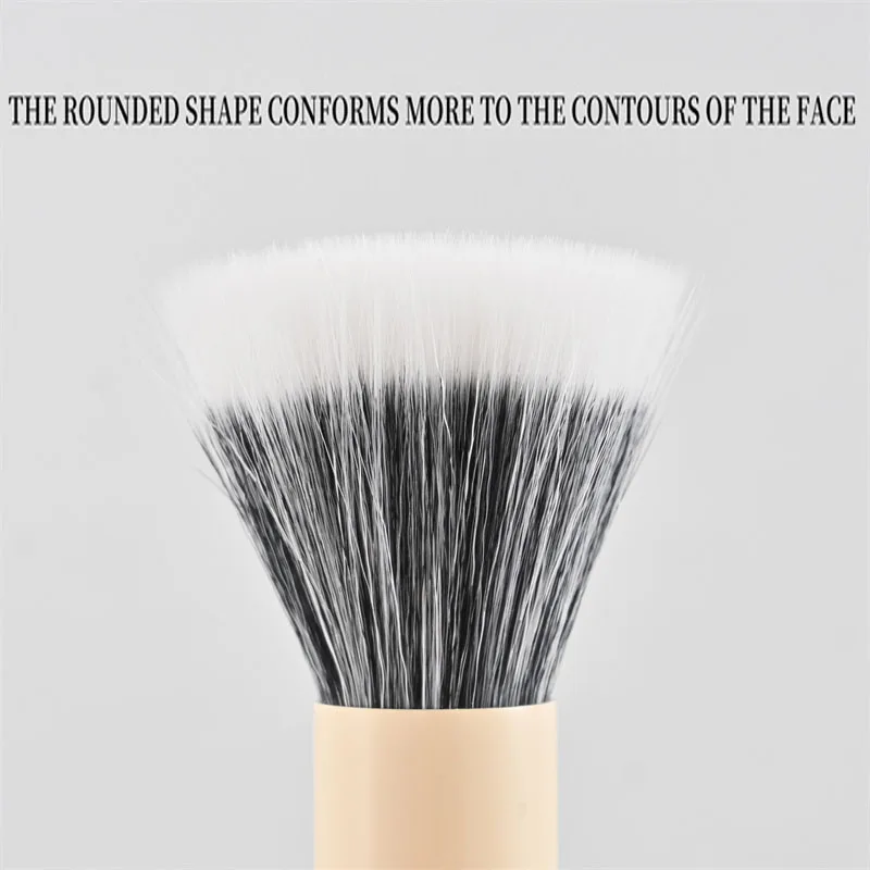 Pincel de maquiagem de cabeça dupla 2 em 1, blush, base, contorno, cabelo macio, multifuncional, aplicador de pó facial e corretivo