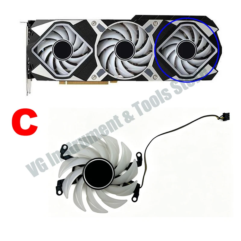 Kühlungslüfter für RTX3060 3070 3080 GPU-Lüfter für Gainward RTX 3090 3080 3070 3060. Glitzernde, leichte Grafikkartenlüfter – Detail 6