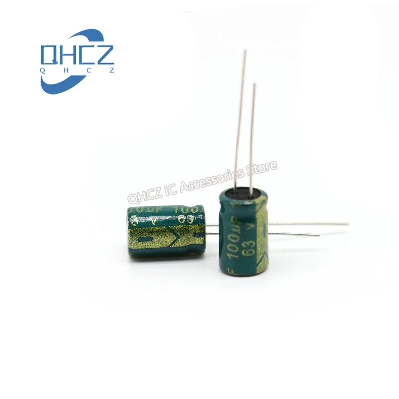 

10pcs 63V 100UF high frequency low resistance long life high temperature high quality electrolytic capacitor volume 8X12 10X13MM