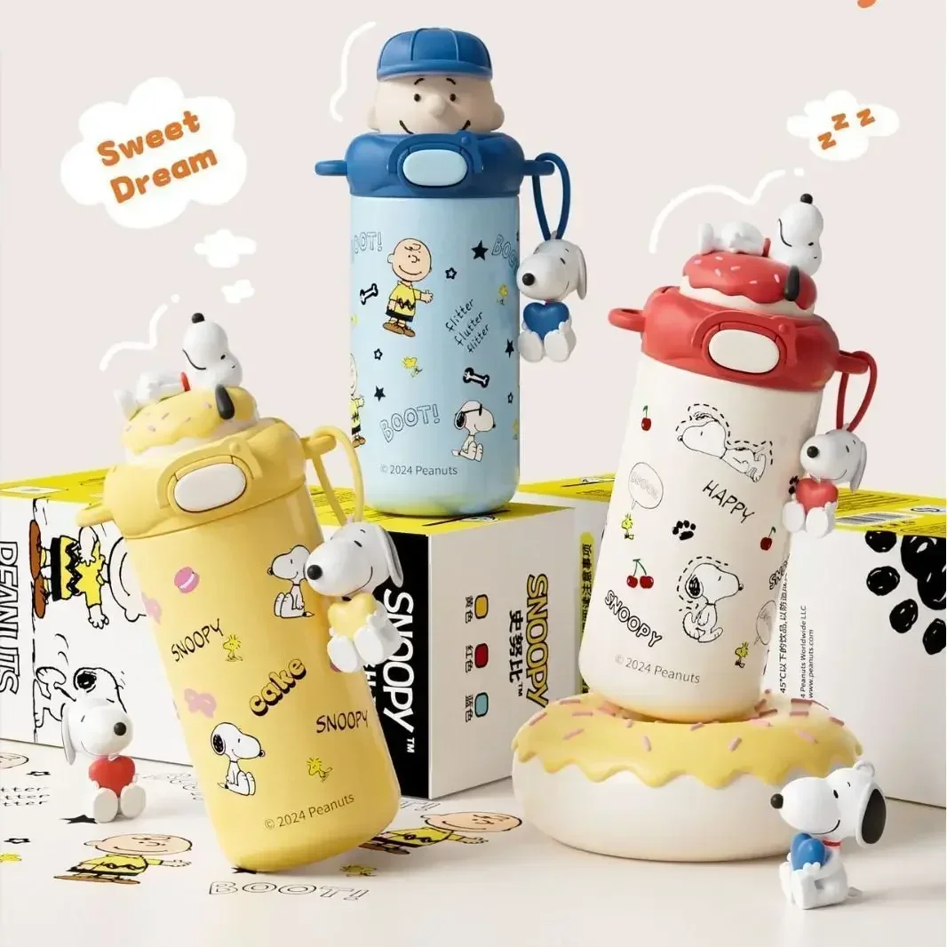 

Snoopy children's insulation cup cartoon new cute portable straw cup 316 stainless steel student school special kettle gift