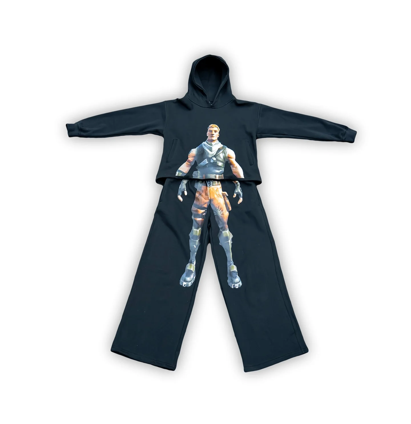 Harajuku cartoon character hoodie and pants two-piece set new y2k streetwear hoodies tracksuit men sweatshirts mens clothes