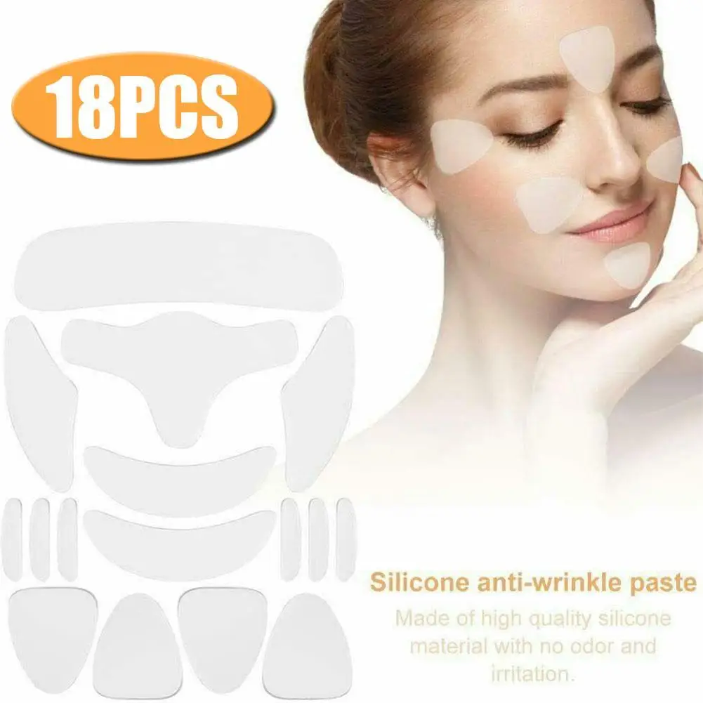 5/11/16/18Pcs Reusable Silicone Face Patch Set Anti Wrinkle Patches For Face Neck Forehead Eye Cheek Chest Pads Beauty Tools