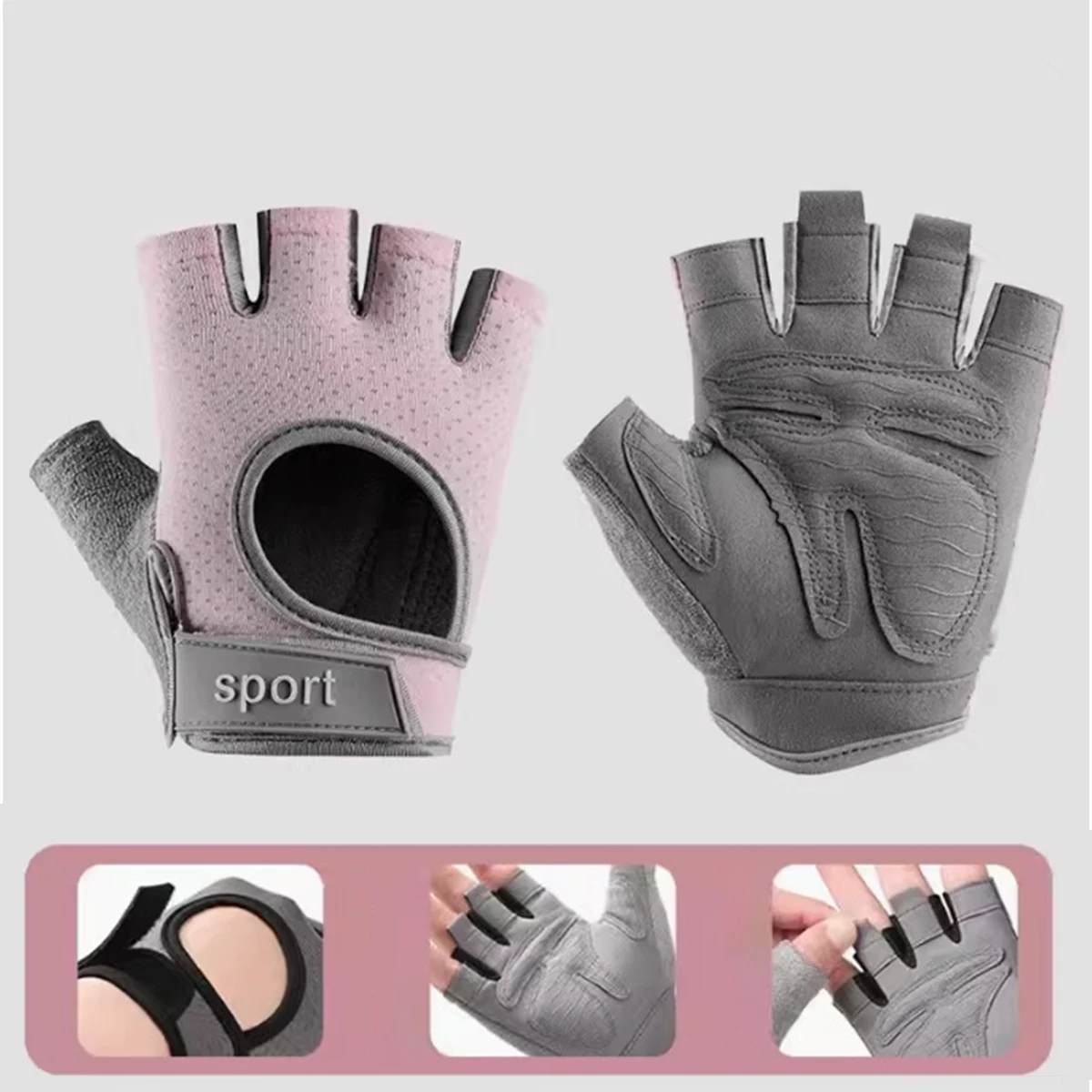 

Women's Yoga Gym Sports Gloves Wear-Resistant Breathable Silicone Anti-Slip Anti-Sweat Gloves Outdoor Cycling Half Finger Gloves