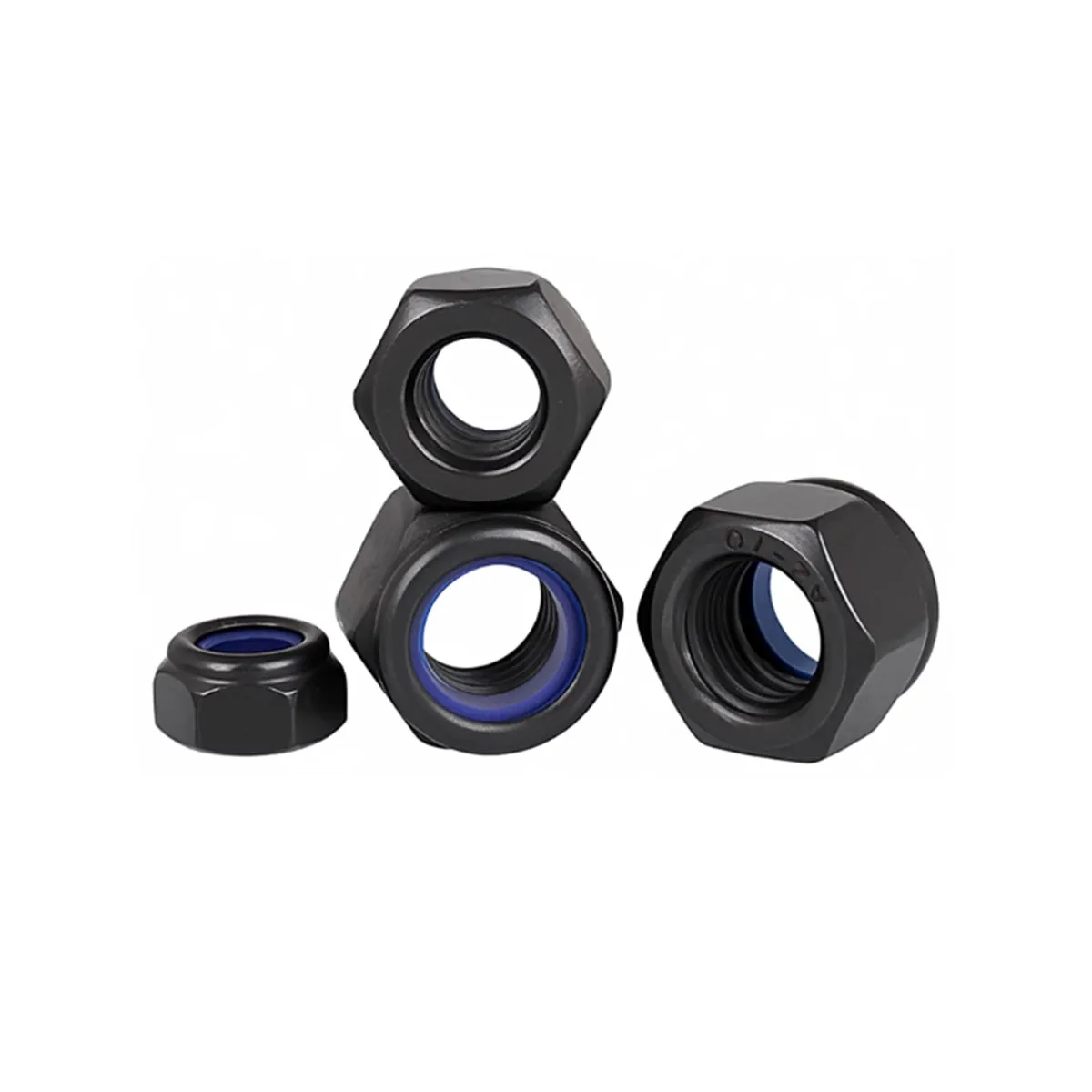 

Black 304 Stainless Steel Hexagonal Nylon Locking Anti Loosening Nut M3M4M5M6M8M10