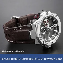 Nylon Leather Watch Strap For Casio GST-210/W120L/S130L/S310 GST-B100 Modified Watch Band Female Connector for Men Belt