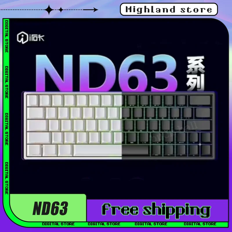 

IROK ND63 Mechanical Keyboard Magnetic Switch Wired Keyboards 66 Keys RGB Gaming Keyboards Hot-Swap Customization Gamer Keyboard