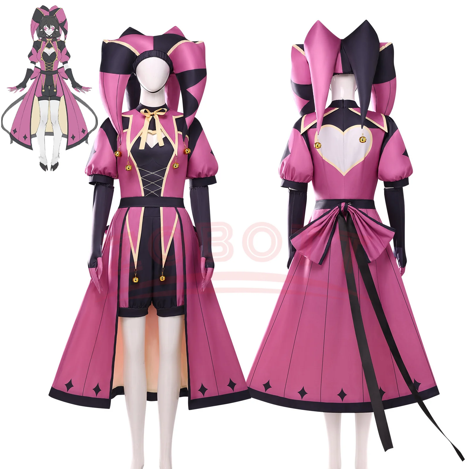 

The Freak Circus Columbina Clown Cosplay Costume Halloween Colombina Cosplay Costume Uniform Carnival Play Role Clothes Clothing
