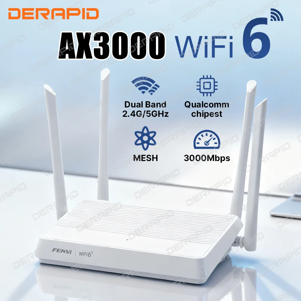 

FENVI AX3000 Wi-Fi 6-мешковый повторитель беспроводной расширитель диапазона 2,4G/5 ГГц 4 антенны с высоким коэффициентом усиления гигабитный усилитель сигнала для дома