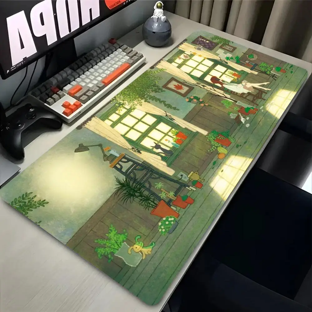 Vintage Indoor Study Room Scene Mousepad Playmat Provides Comfortable Background For Daily Office Laptop Work Routines