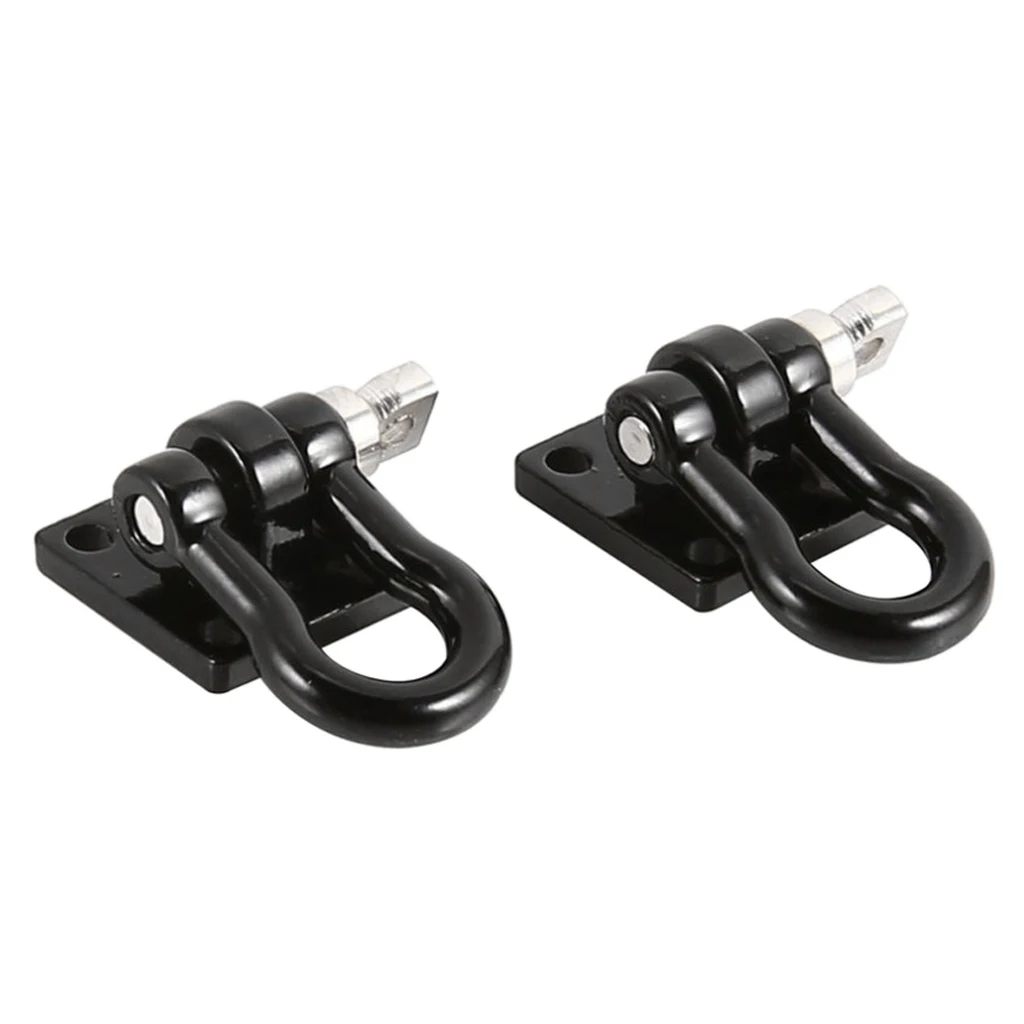 2pcs 1:10 Aluminum Metal D- Tow Shackle Black for 1/10 RC Crawler Car