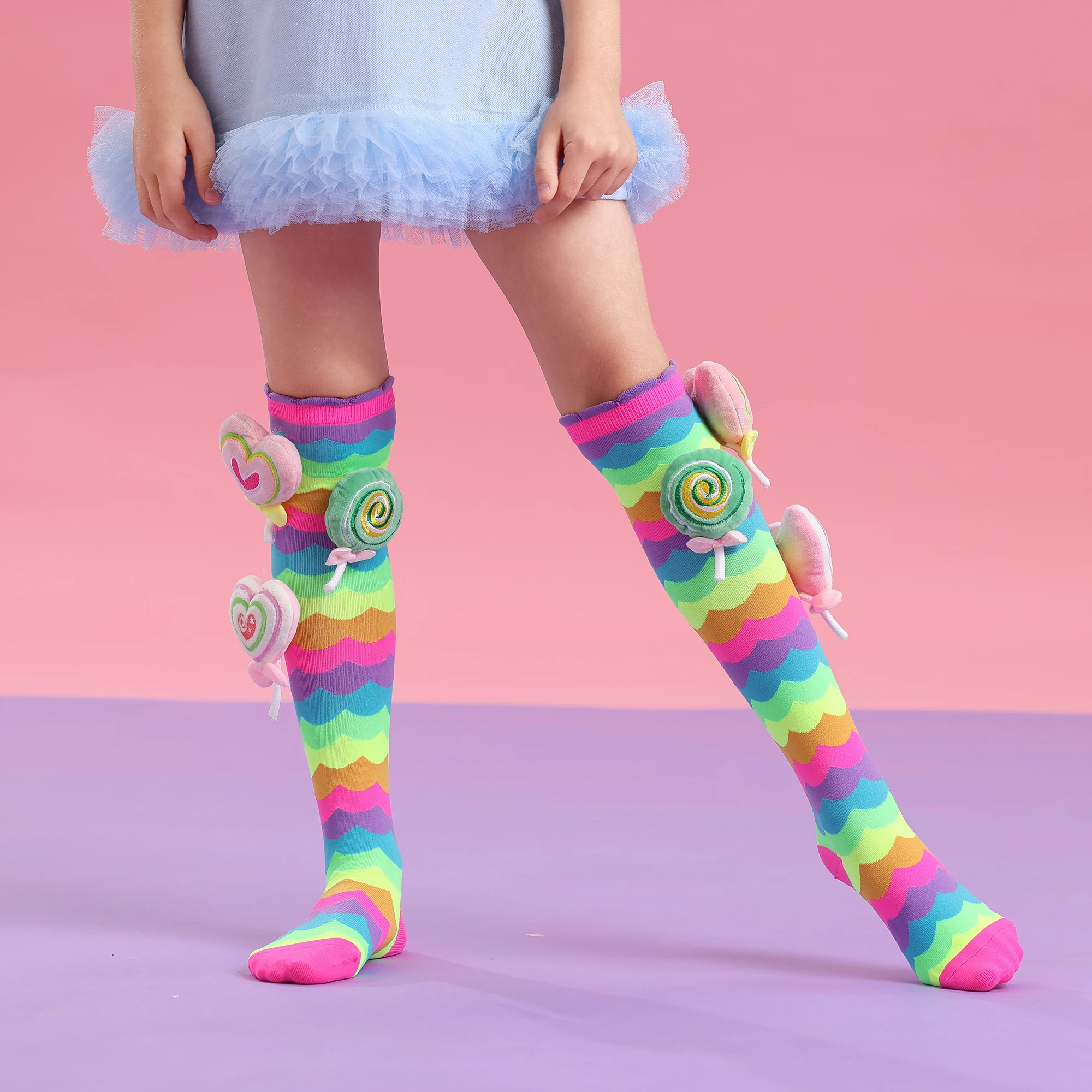 Calcetines locos para niños Calcetines lindos para niñas loco Funky Stretch Calcetines novedosos mediados a altos