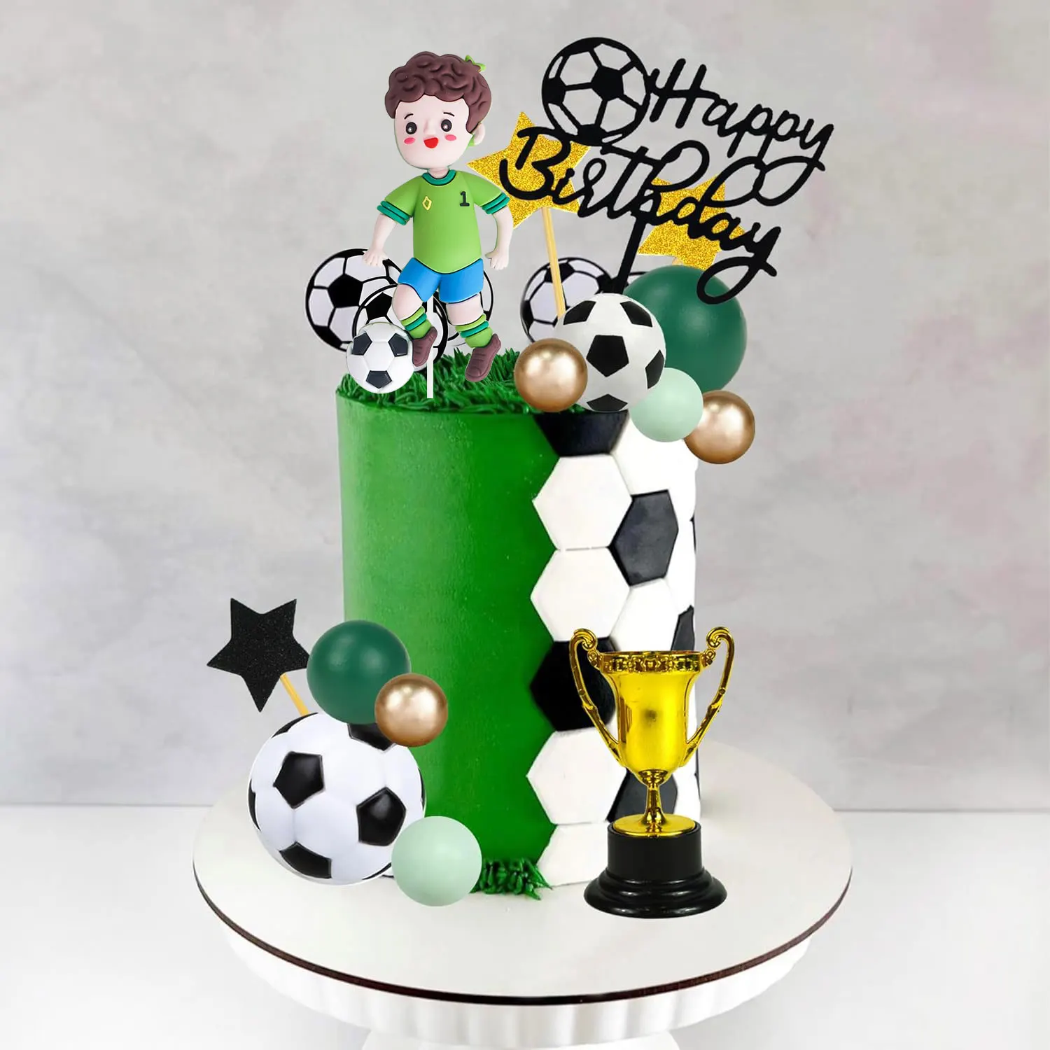 Fußball Tortendekoration Fußballspieler Figuren Dekorationen für Fußball Sport Geburtstag Zubehör – Detail 3