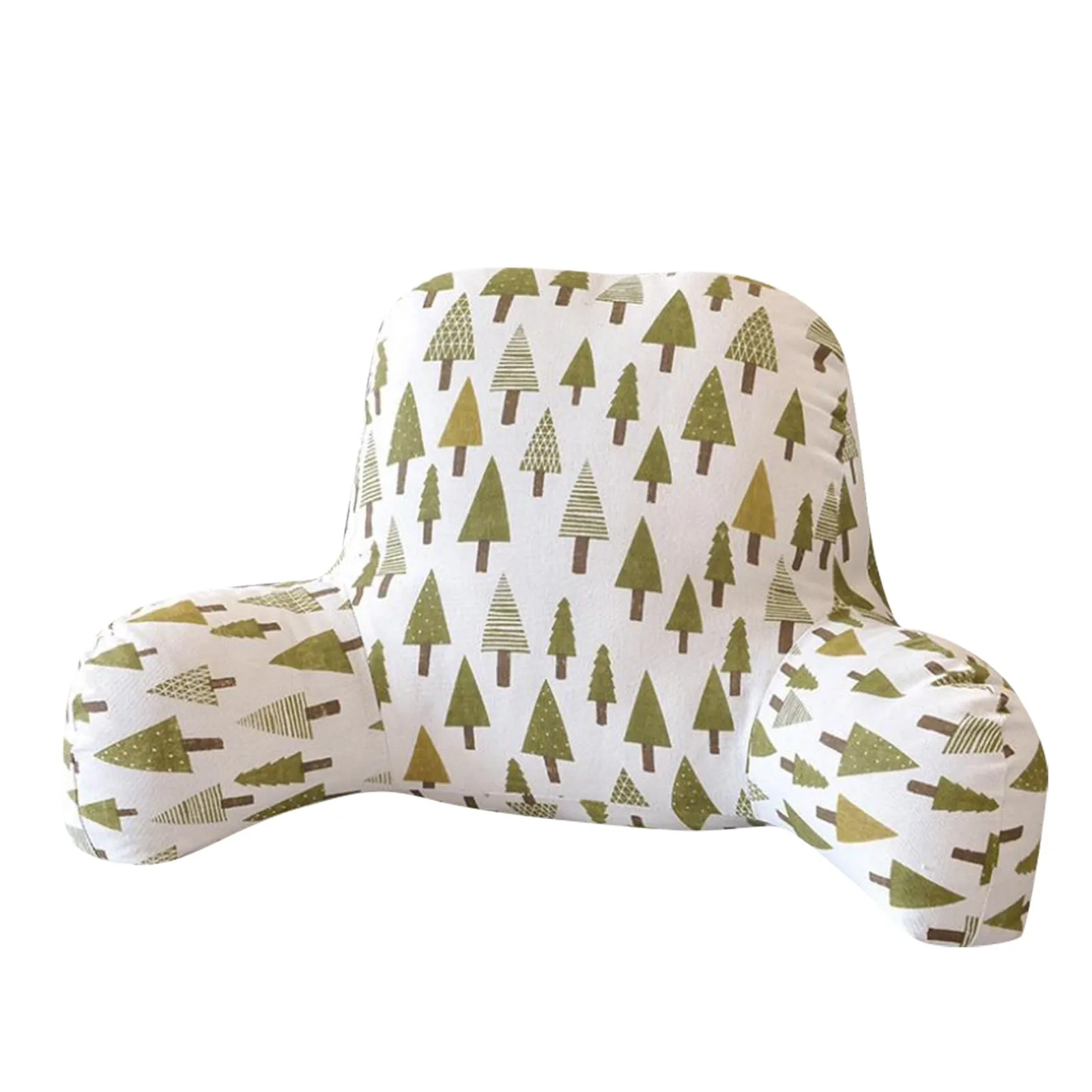 Print Pillow Back Cushion With Arm for Reading Rest Waist Support Office Chair Car Seat Sofa Rest Lumbar Cushion Velvet Backrest
