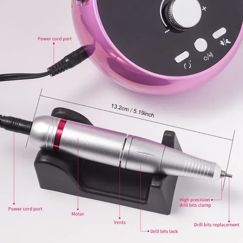 New 45000 RPM Nail Grinder 203 Electric Nail Grinder Light Repair and Unloading Polishing Machine