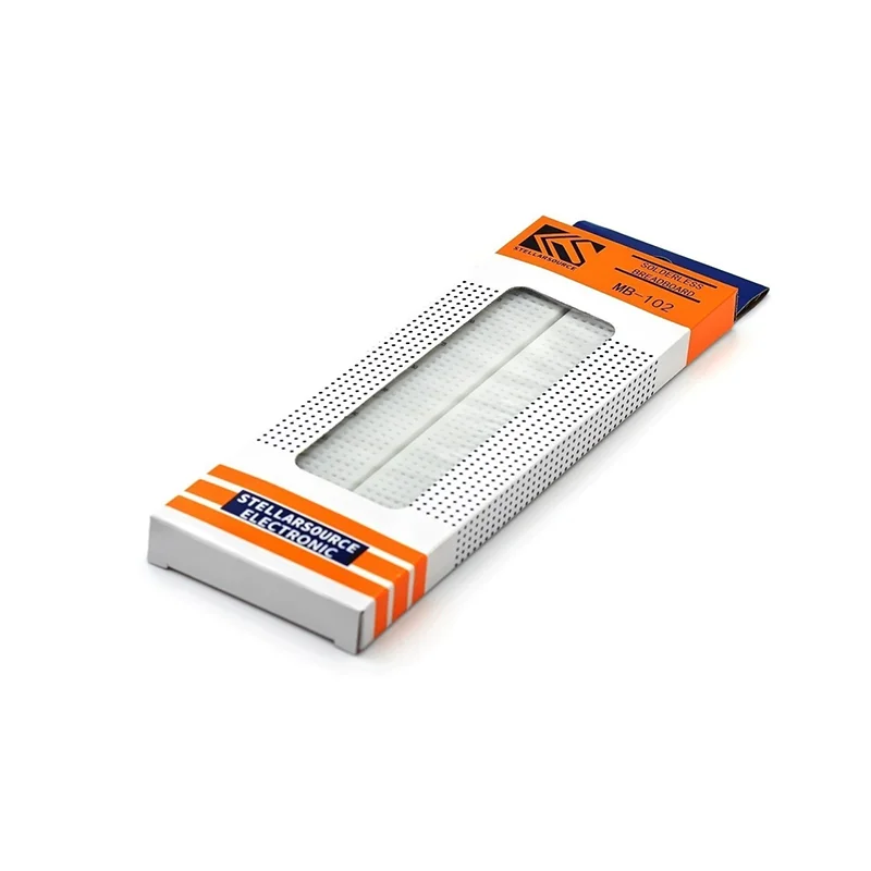 MB-102 Breadboard mit roten und blauen Kabeln: 830-Loch-Breadboard, experimentelles Verbindungsboard, 165×55×10mm – Detail 2