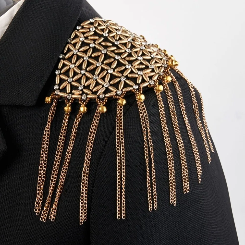 Classic Stars Tassel Epaulettes Dynamic Visual Effects Group Uniform Collocations Shoulder Board Formal Event Dress Fancy Looks