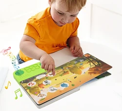 Kids Electronic Audio Books with Melody & Lights Drum Sounds Animals Cognitive Books Interactive Pre-school Educational Toys