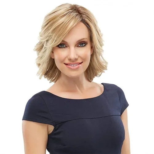 Women's Fashion Fluffy Blonde Short Curly Bob Wig Charming Party Wig Soft Natural Wave Synthetic Hair Wig