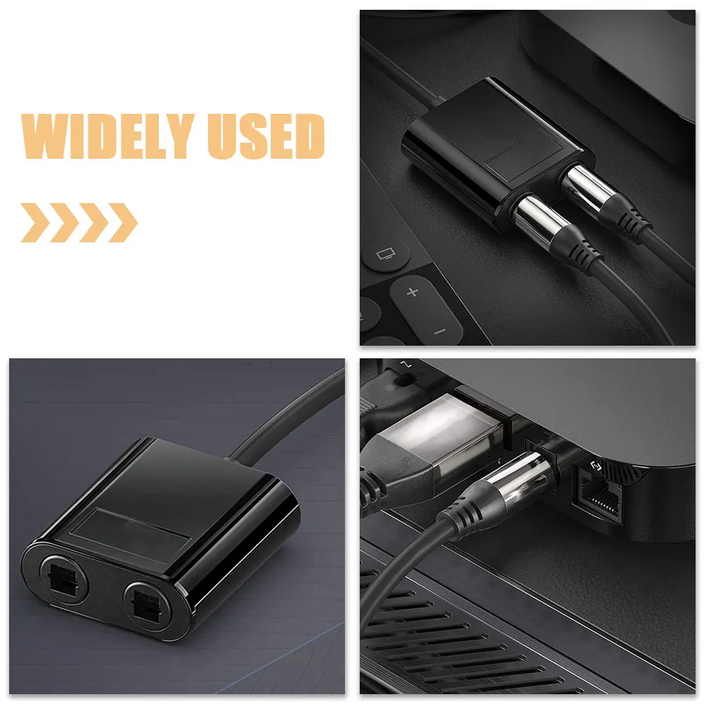 

Audio Fiber Optical 1-In-2 Out Black for Surround Sound Speaker Lightweight Replacement Connector Cable Audio