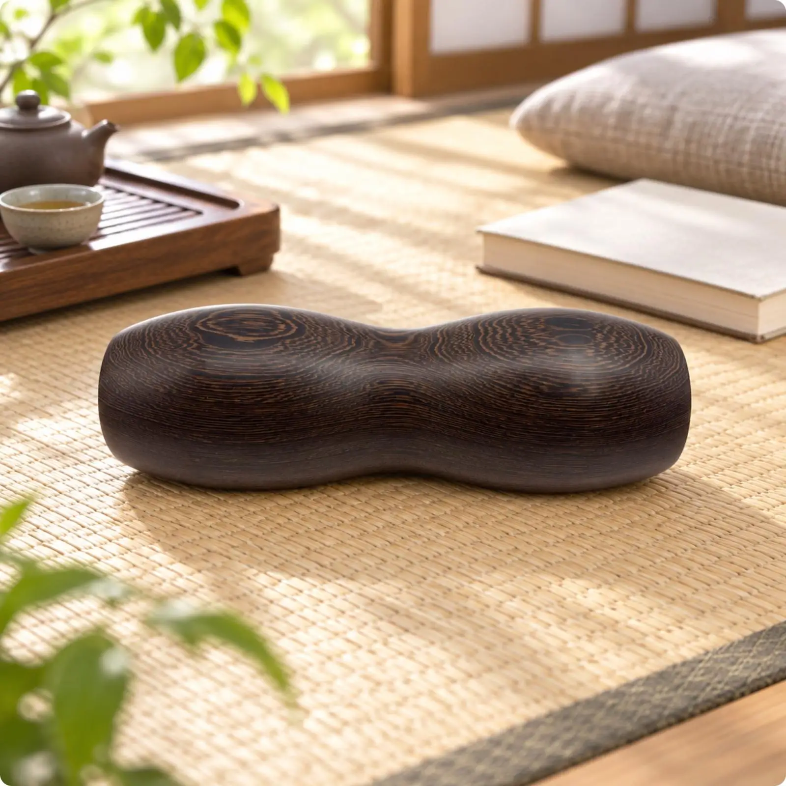 Natural Chicken Wing Wood Pillow Hourglass Shape Neck Support Cushion for Sleeping Rest