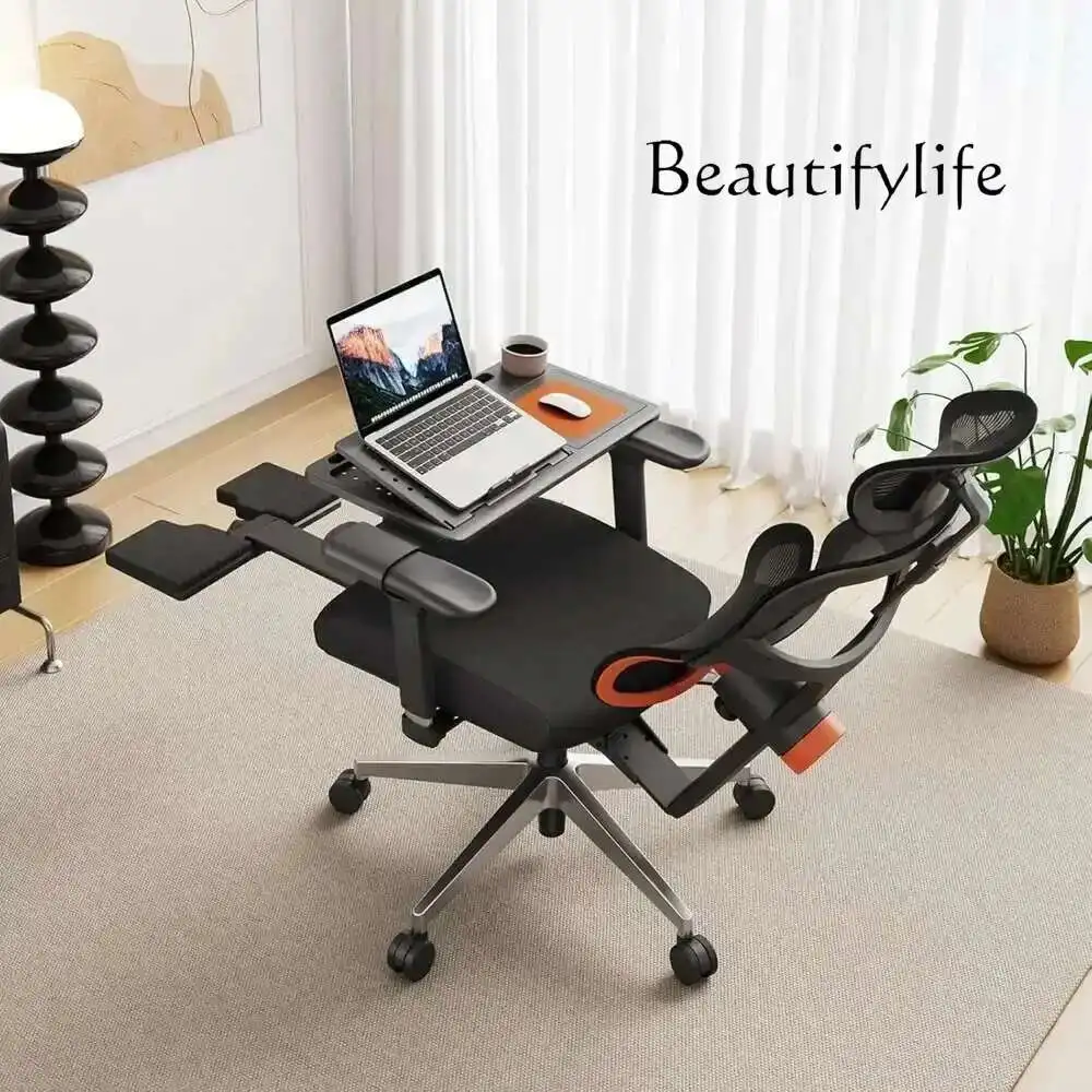 

Office Chair, Auto Following Lumbar Support High Back Desk Chair with Laptop Desk Table, Seat Depth and Height Adjustable, Chair