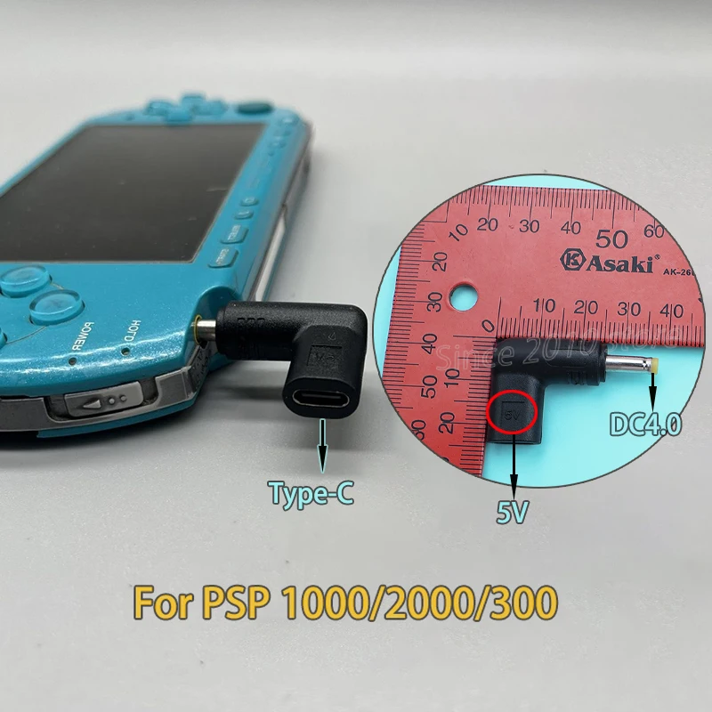 TypeC Female Pair DC4.0*1.7mm 5V For PSP 1000/2000/3000 USB To DC Power Charging Conversion Adapter Mini USB Data Adapter 1-5PCS