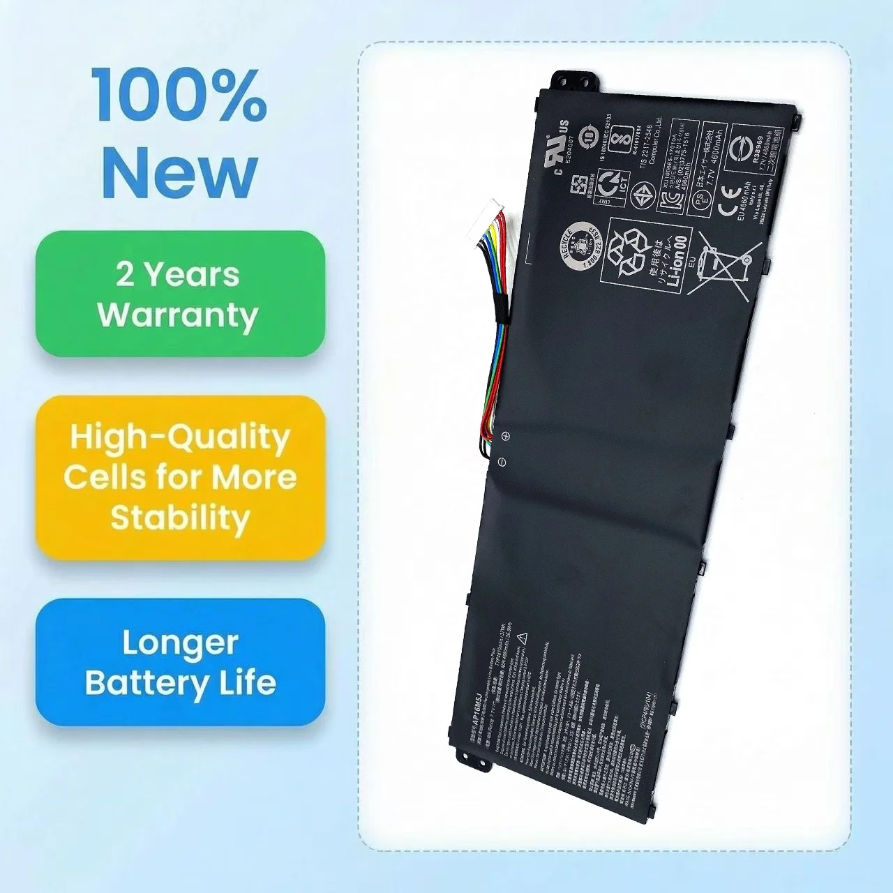 

New AP16M5J 7.7V 4810mAh 37WH Laptop Battery For Acer Aspire 1 Aspire 3 A315-21 A315-51 ES1 A114 A115 A315 KT.00205.004 005