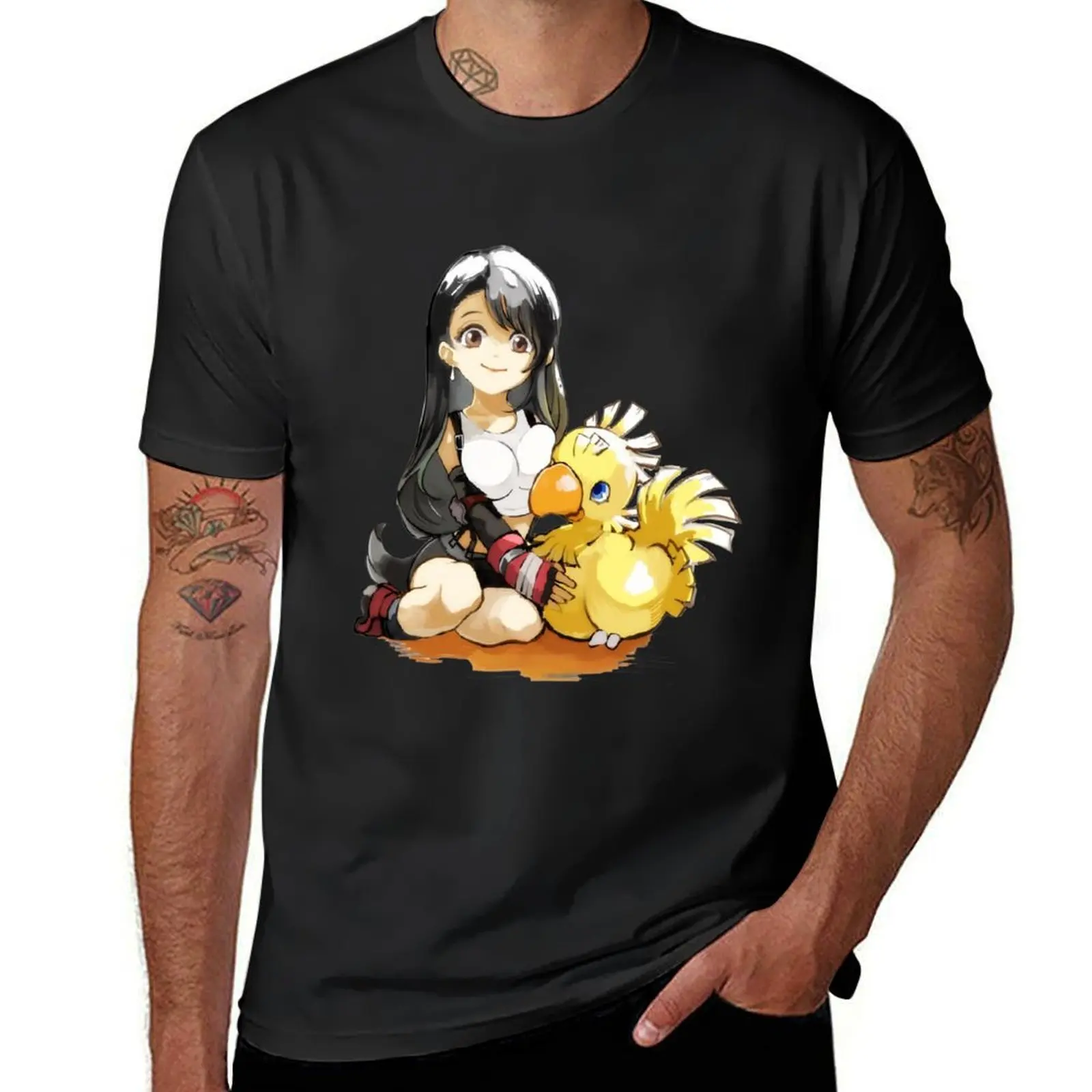 Chocobo & Tifa T-Shirt Blouse sweat boys animal print quick drying sweat shirts, men