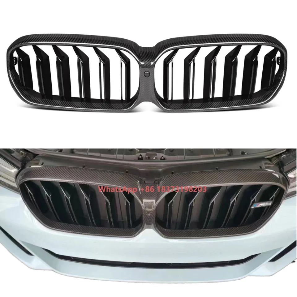 

Сетчатая решетка переднего бампера с двойными планками из сухого углеродного волокна для 5 серии G30 LCI 530i 540i 2020