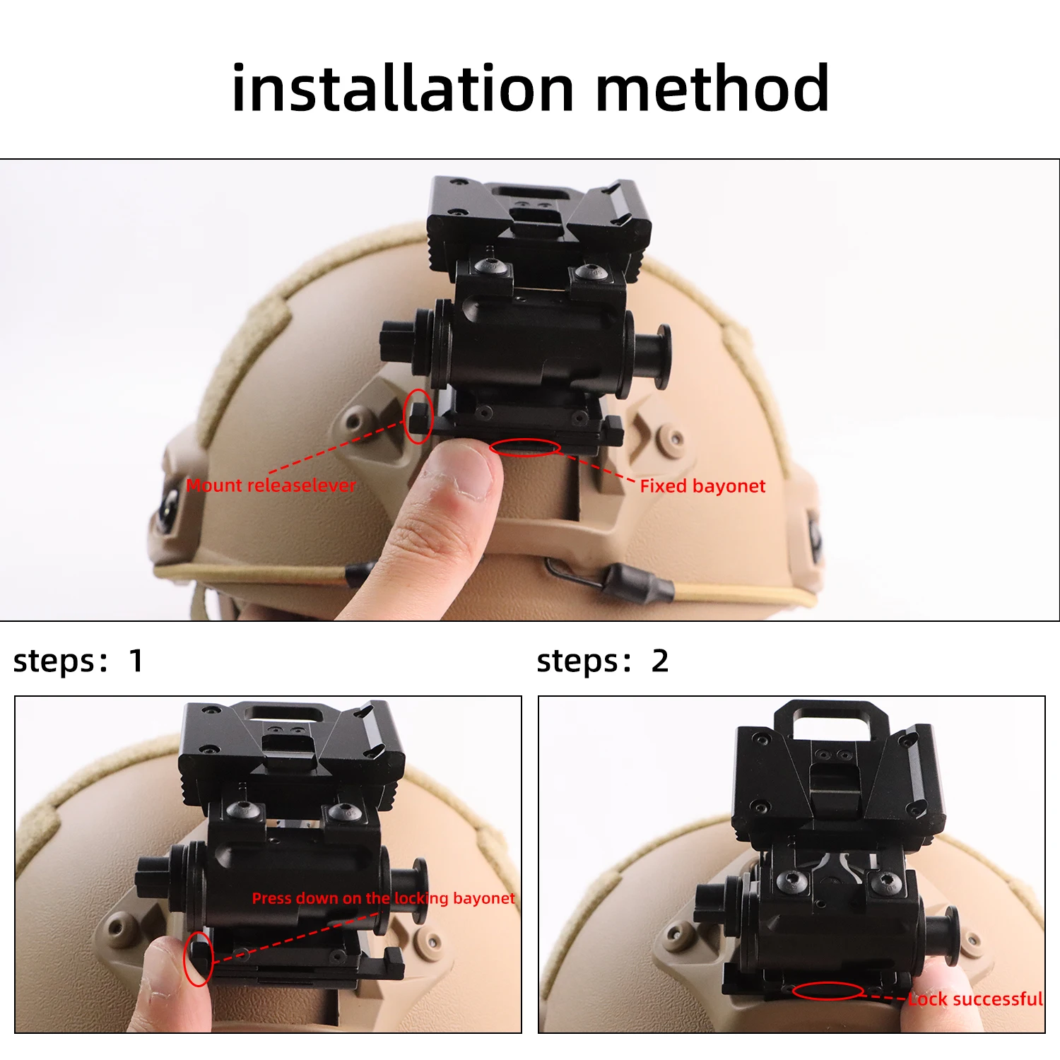 BOOIU Tactical Helmet Night Vision Mount for L4G24 PVS15/18 Metal Goggles Mount NVG Helmet Mount Helmet Combat Accessories