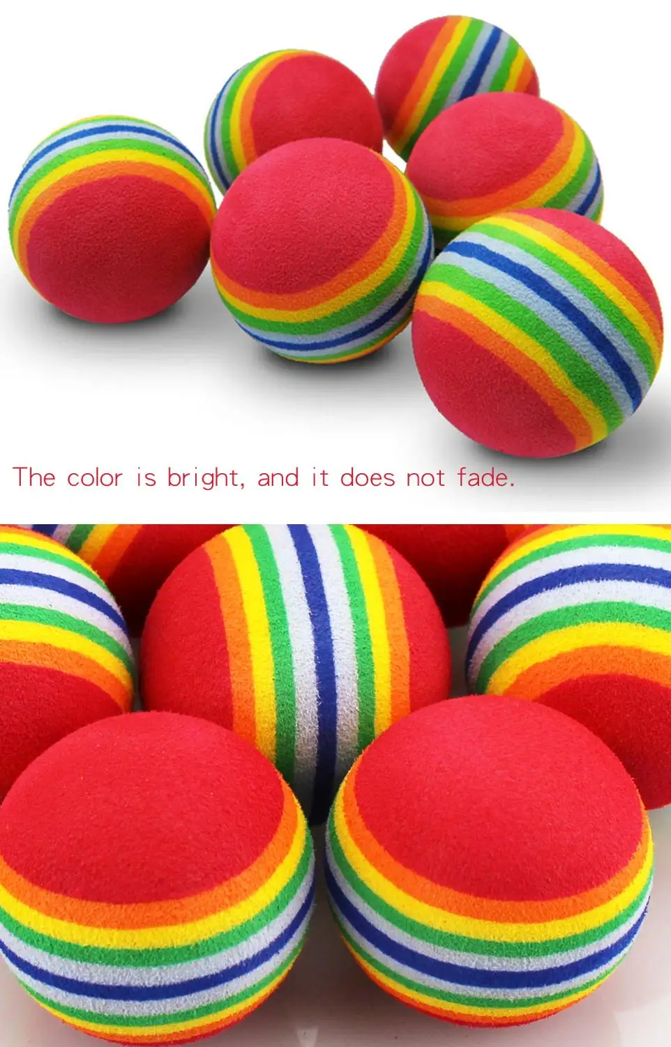 OligFoam Golf IkIncentré Soft Rainbow Ball Sponge, Aide à l'entraînement au swing, Rouge, Bleu, Jaune, Sac de 10 pièces