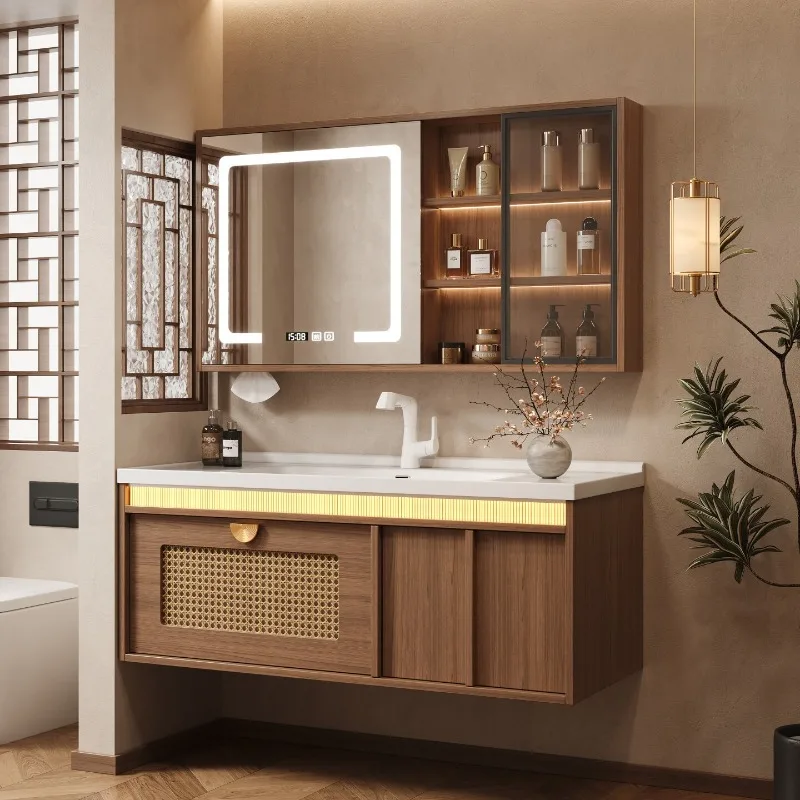 Wooden Storage Bathroom Cabinet Organizer Perfume Mirror Toilet Modern Partitions Cupboard Luxury Gabinete Trendy Furniture
