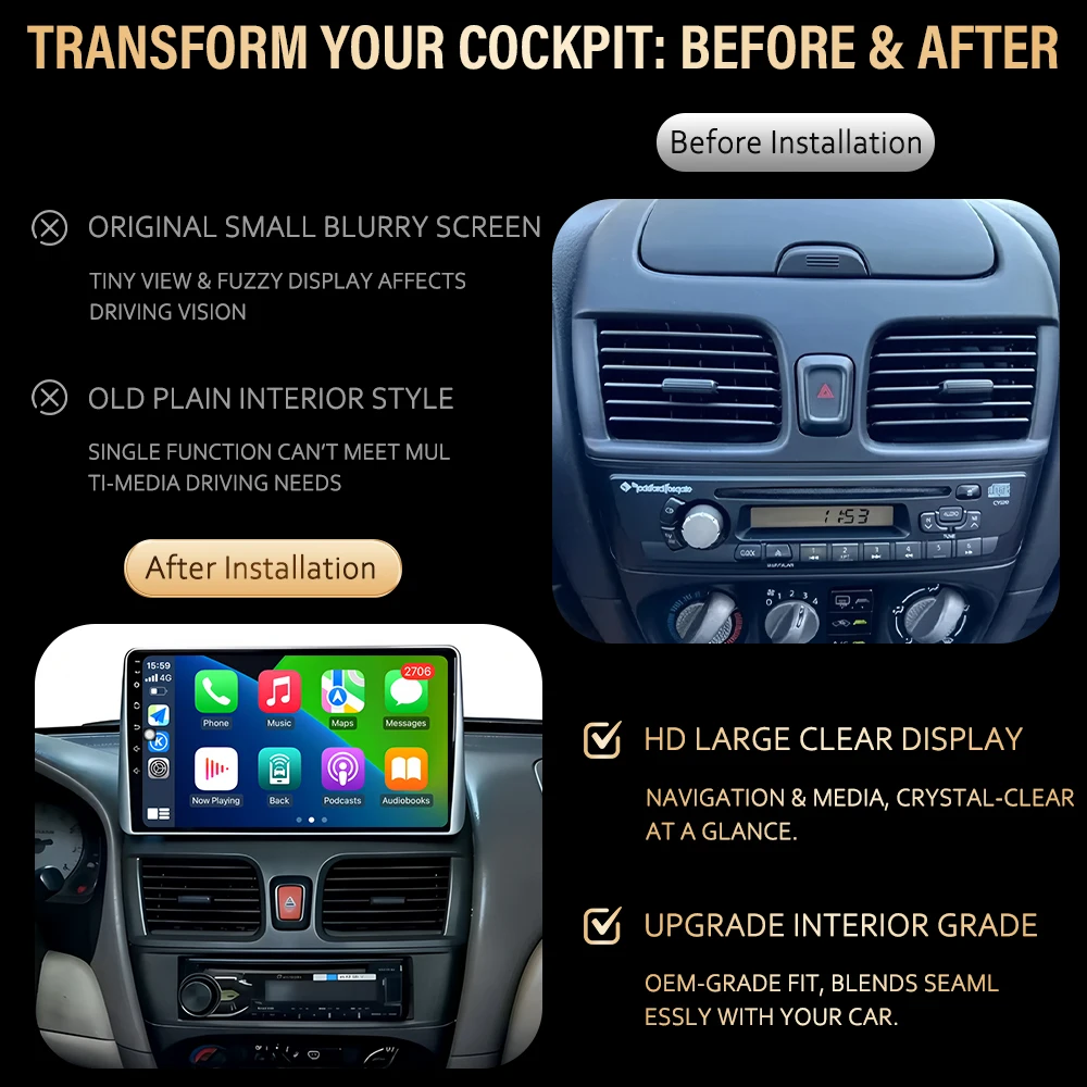 Android 16 Car Radio For Nissan Sentra Almera 2008 -2012 Multimedia Stereo Video Player QLED 4G WIFI GPS NAVI Bluetooth
