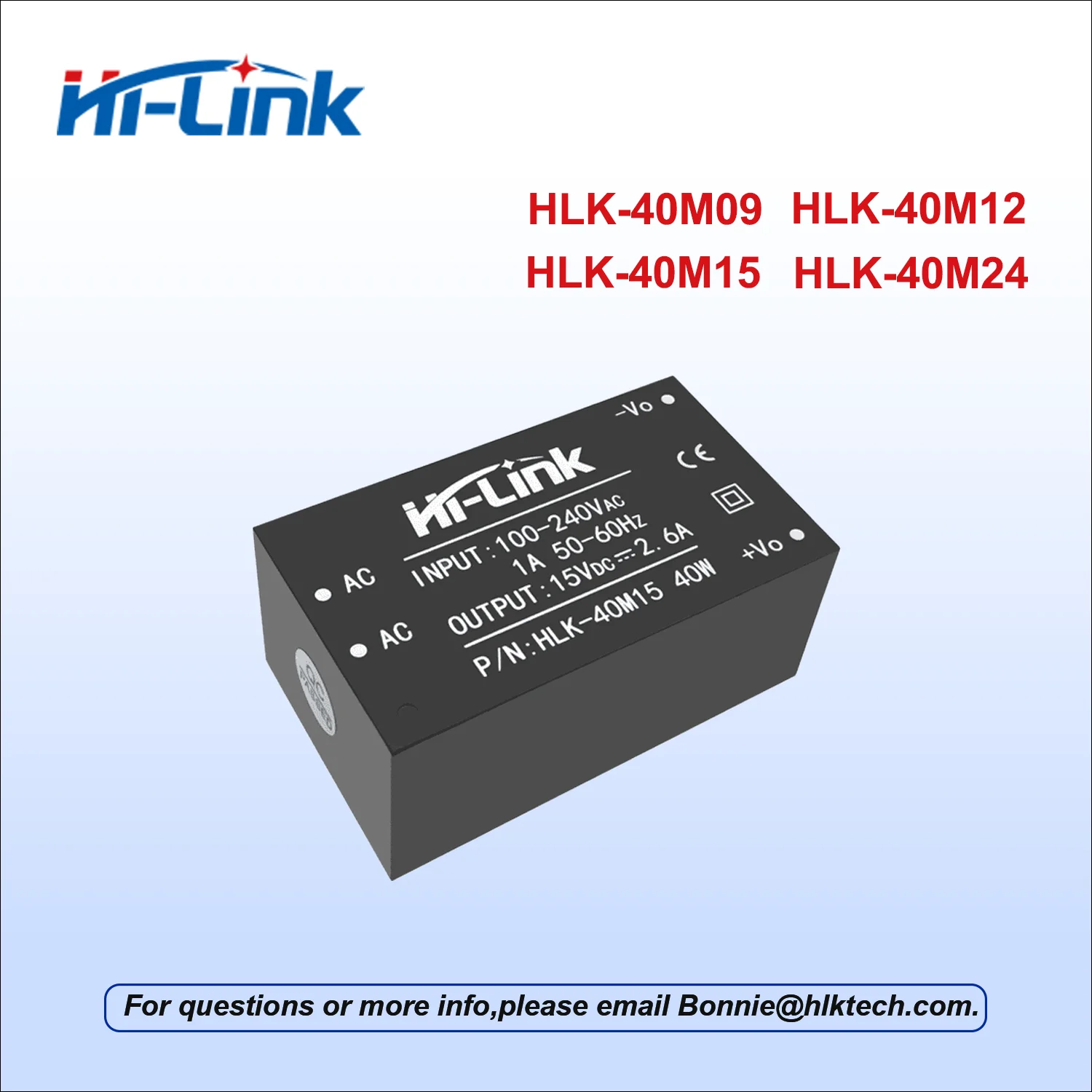 

Hi-Link Original 220V 110V to 40W 9V/12V/15V/24V Single Output AC DC Power Supply Module HLK-40M12 HLK-40M15 HLK-40M24