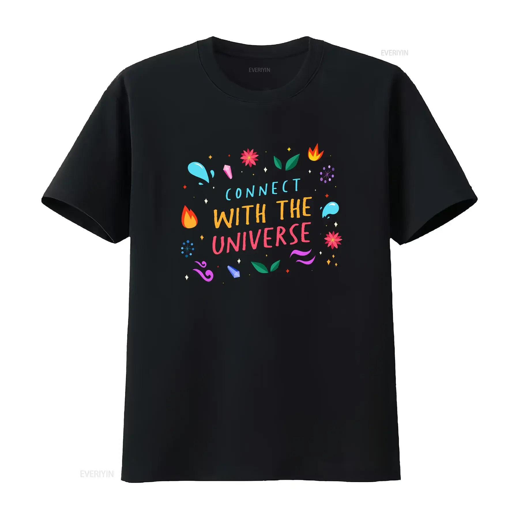 Connect With The Universe Trust Elements T Shirt Law Of Attraction Kindness Spiritual Yoga Affirmations vintage Washed Slightly